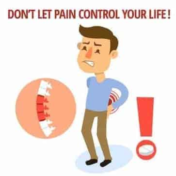 illustration of man with back pain